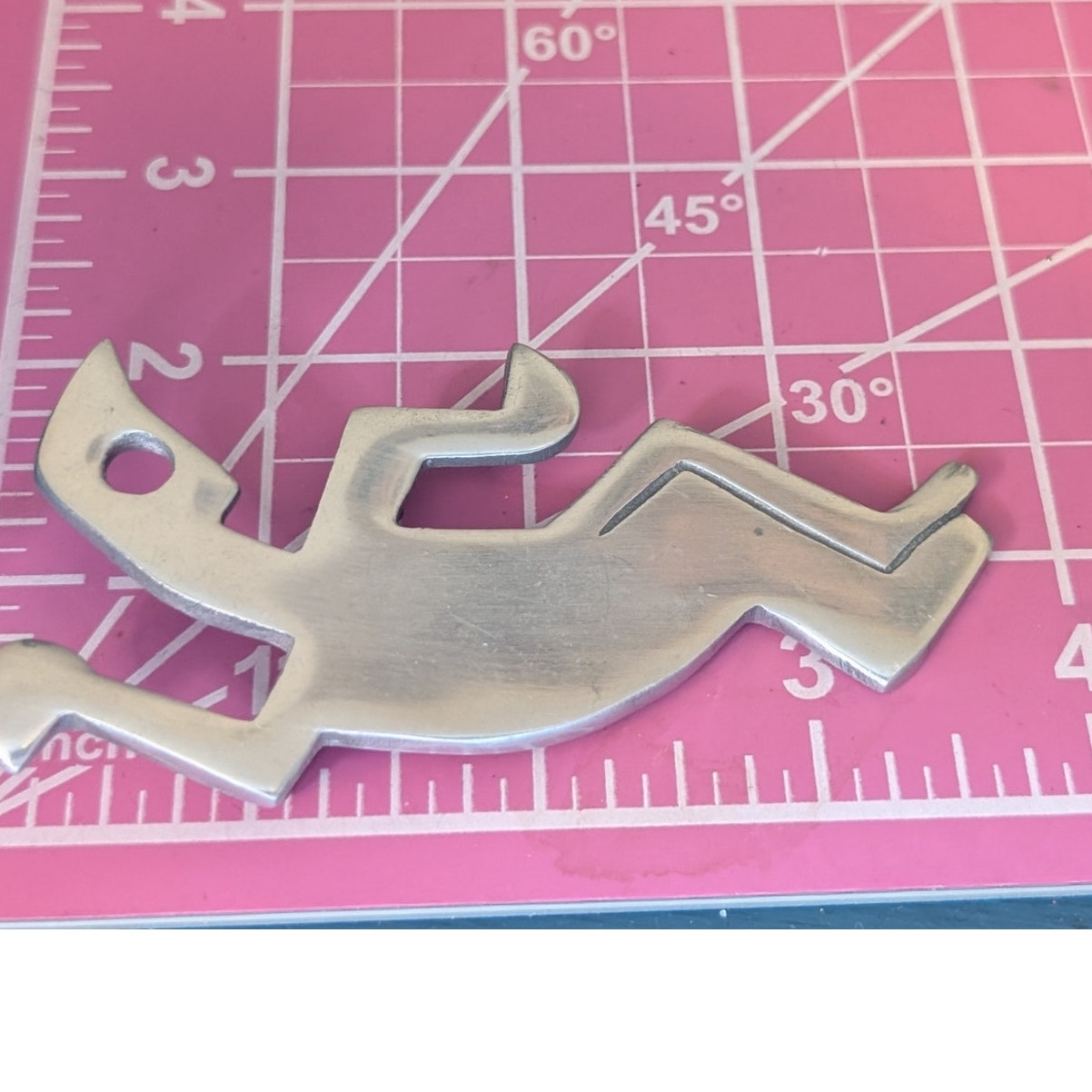 Rare VTG Made in India Large Modernist Aluminum Dancing Silhouette Unisex Brooch