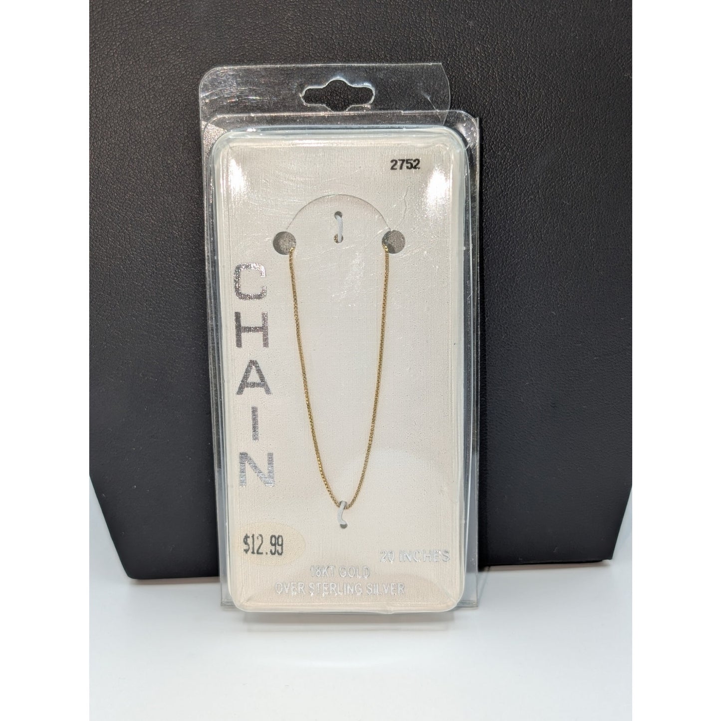 Vintage 60s NWT 18KT Yellow Gold Over Sterling Silver 20" Chain Necklace