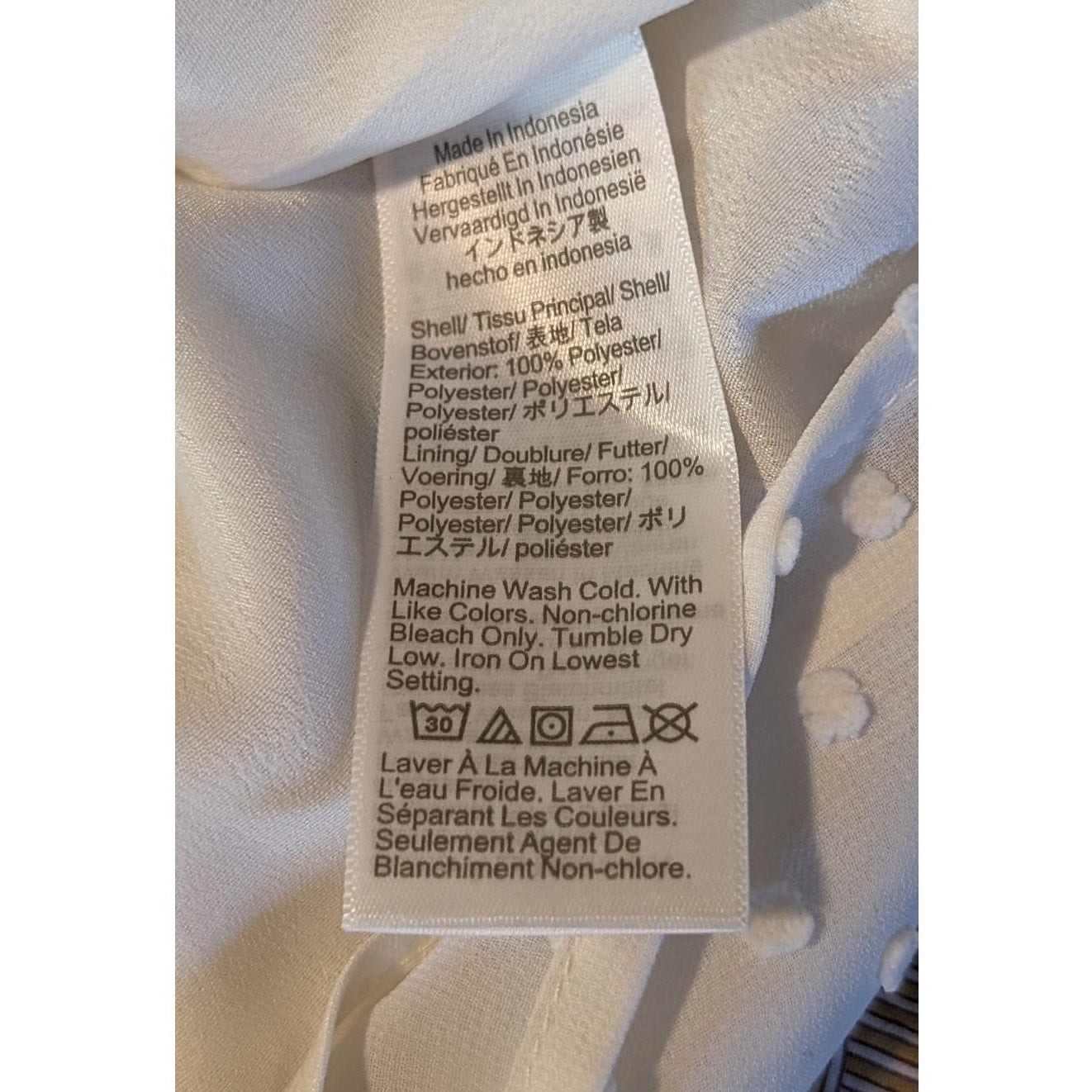 J. Crew NWT Swiss Dot Ivory Ruffle Trim V-Neck Popover Blouse Womens Sz S