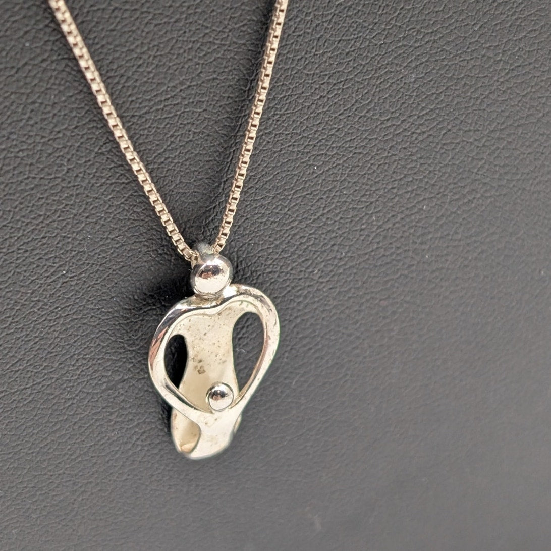 Carolyn Pollack Relios Parent Child Heart Hug Pendant 925 Sterling 31" Necklace