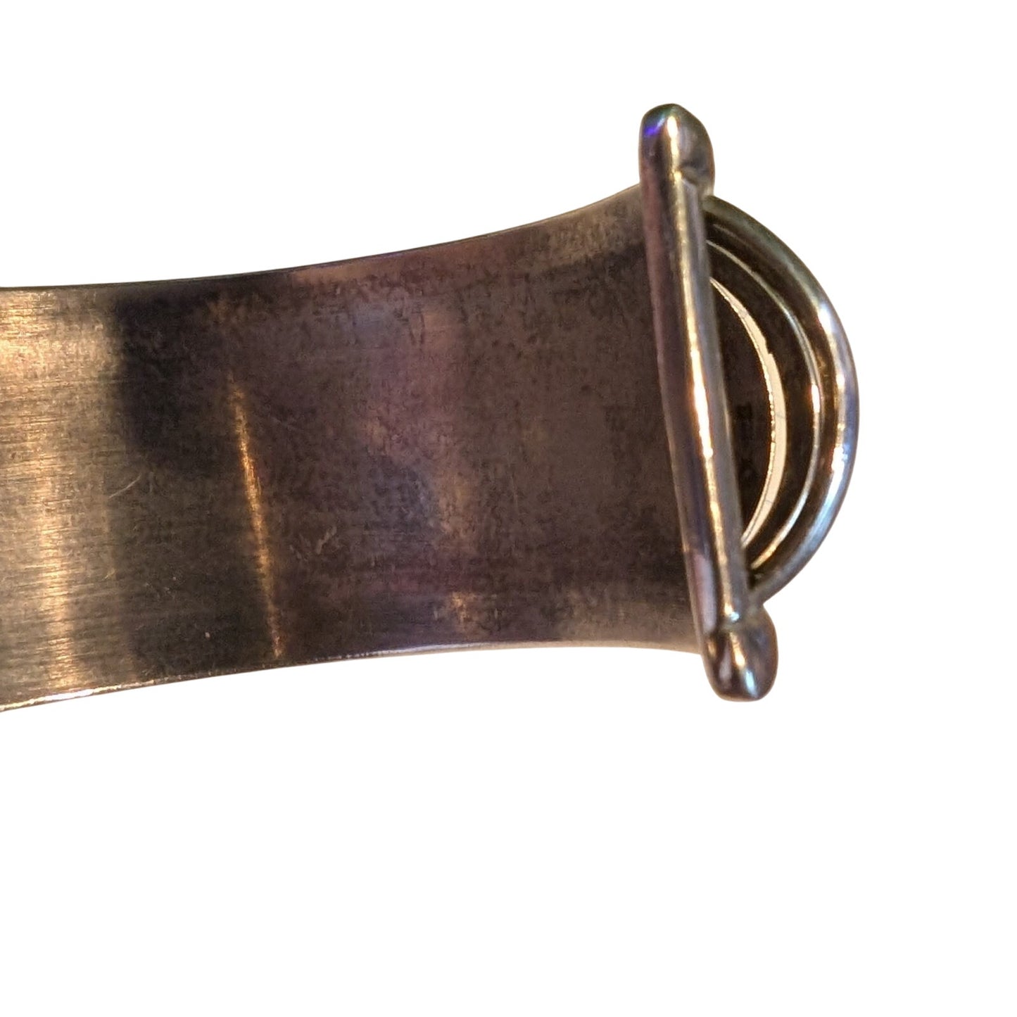 Emma Lincoln Signed 925 Sterling Silver Ridged Cuff 1-1/16" Wide Bracelet