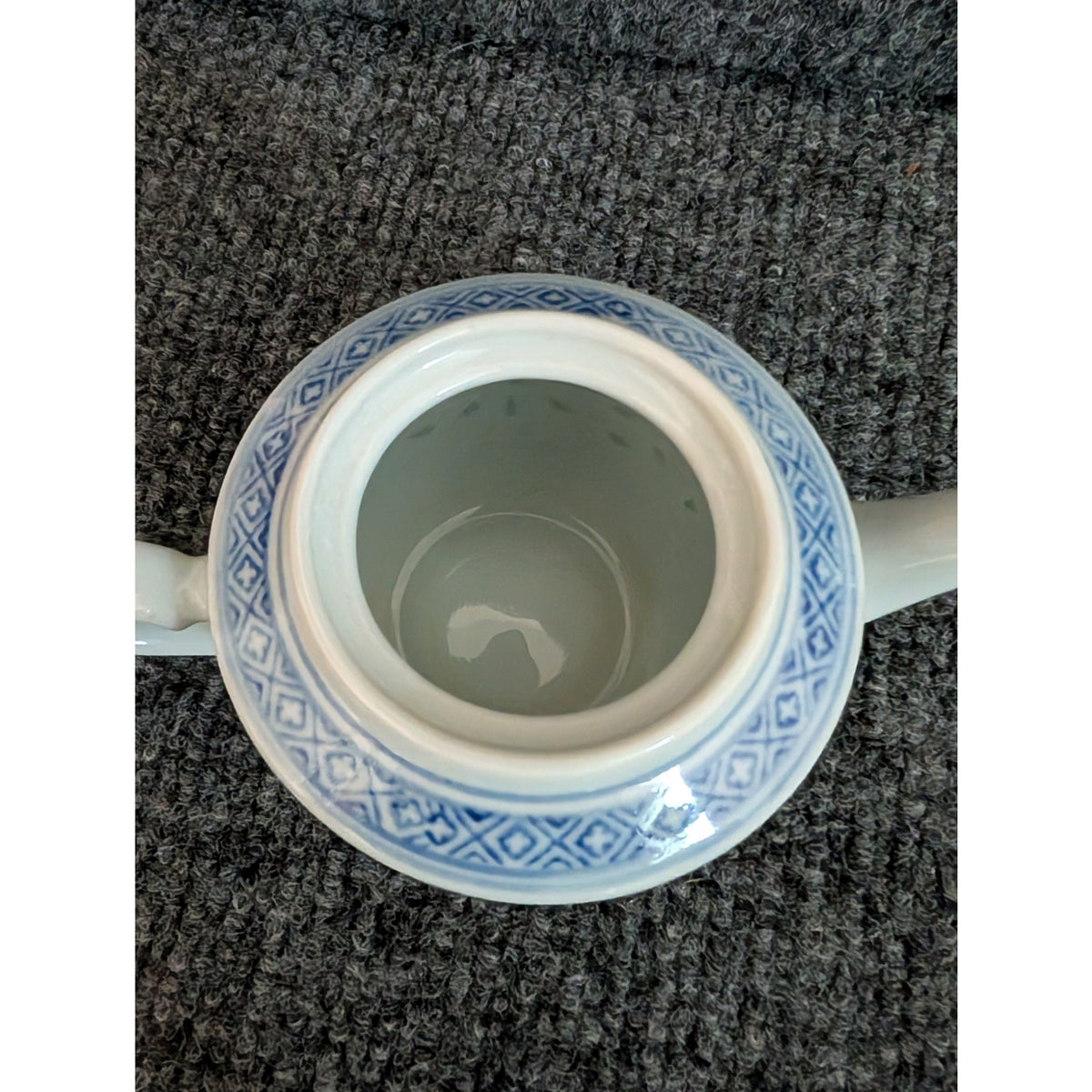 Chinese Rice Ware Vintage 7 Pc Porcelain Tea Set Platter Teapot & Four Cups