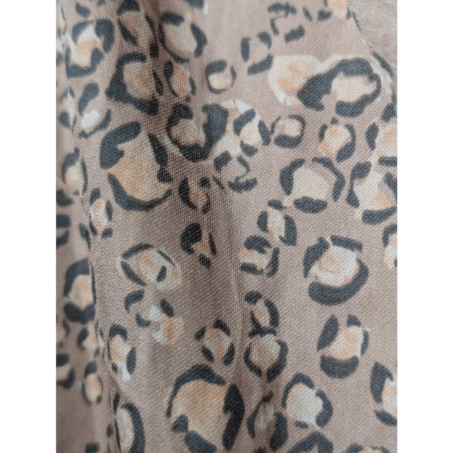 Left Coast by Dolan Rose Animal Print Ruffle Tie Neck Long Sleeve Blouse Sz 1X