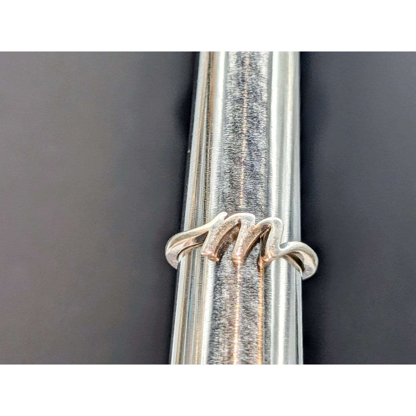 James Avery Signed Sterling Silver Script Initial 'm' Ring Size 5.75