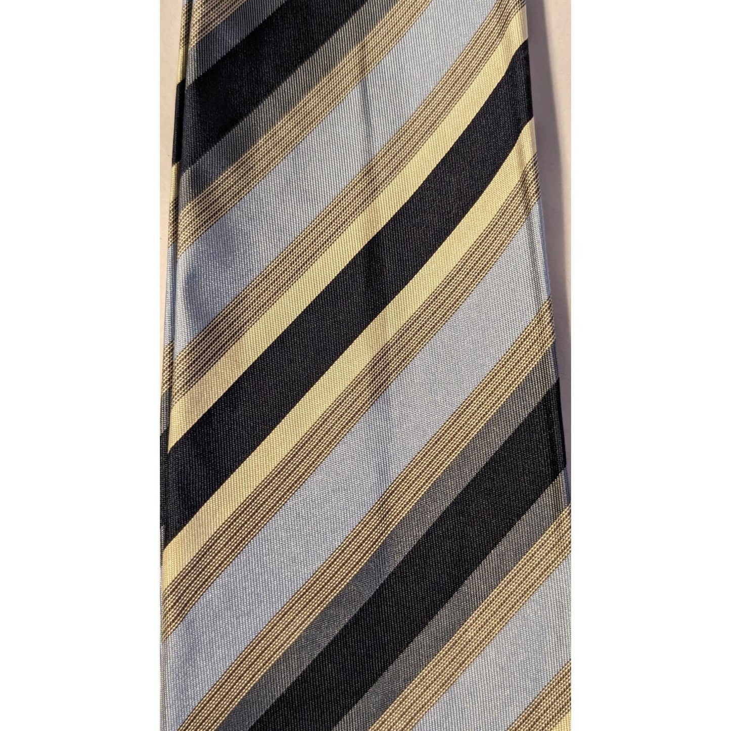 Hermes Paris Vintage 100% Silk Blue Stripe Neck Tie Authentic
