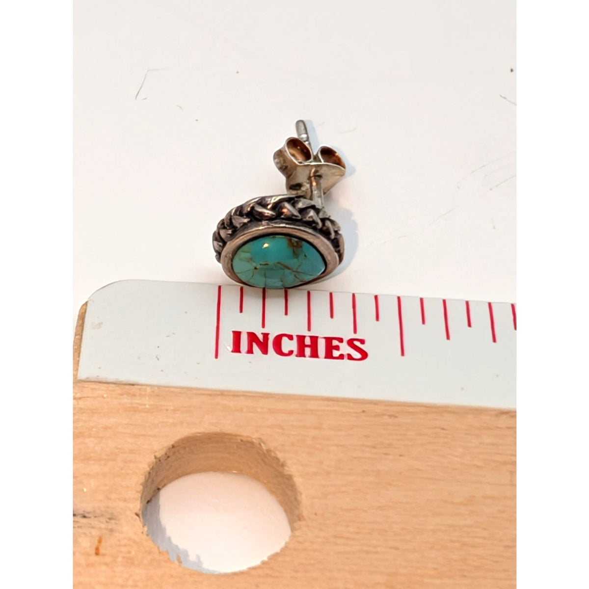Vintage Barse 925 Sterling Silver Rope Bezel Teardrop Stud Earrings