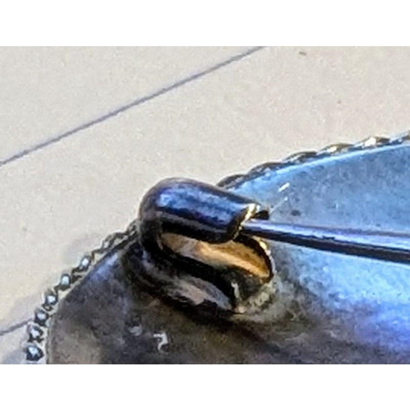 Antique Sterling Signed Rope Design Cracked Amethyst Glass Sash Brooch Pin