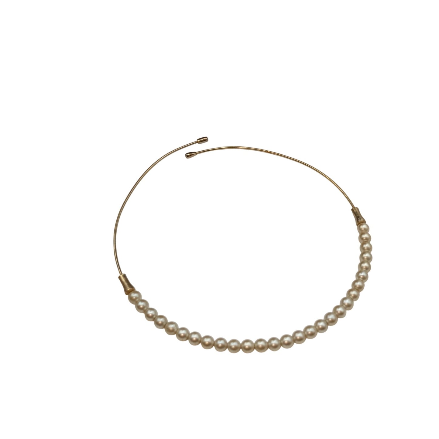 Vtg 80s Avon Romantic Expressions Gold Tone Chain & Faux Pearl Choker Necklaces