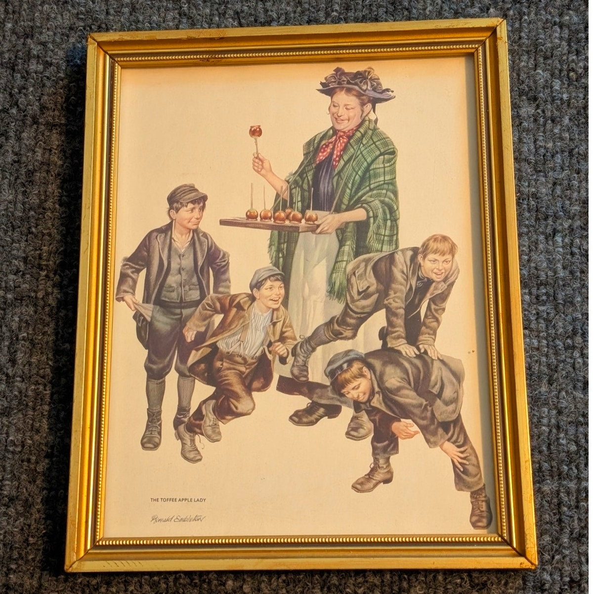 Vtg 1930s Ronald Embleton Nostalgic British Childhood Scenes Framed Wall Art