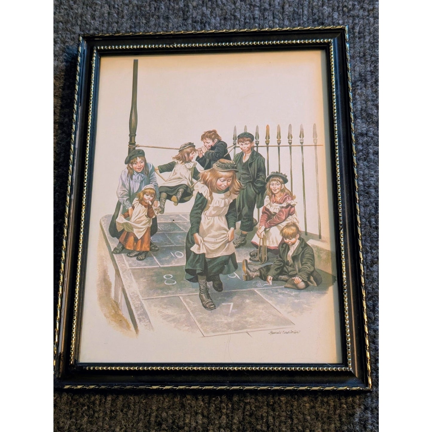 Vtg 1930s Ronald Embleton Nostalgic British Childhood Scenes Framed Wall Art