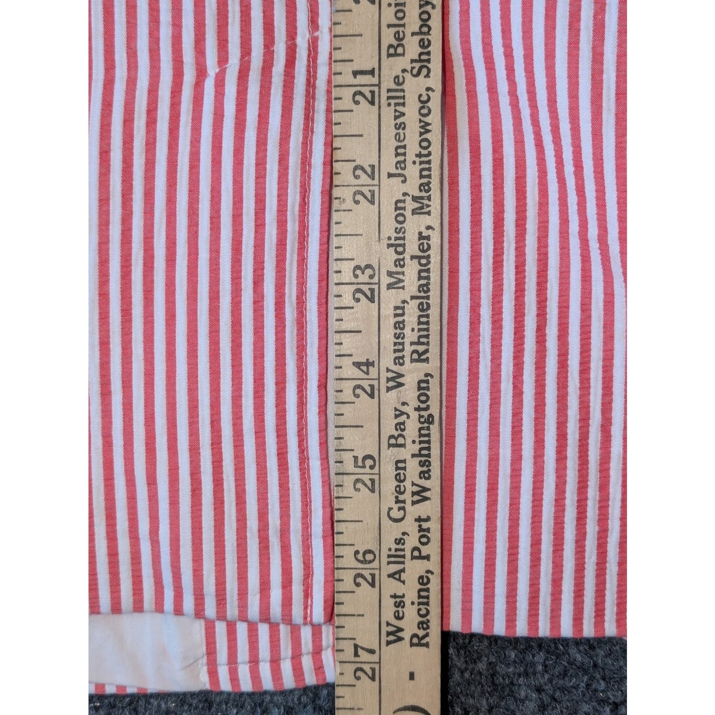 Talbots Vtg 90s Red/Pink Stripe Two Button Cotton Seersucker Blazer Womens Sz 16