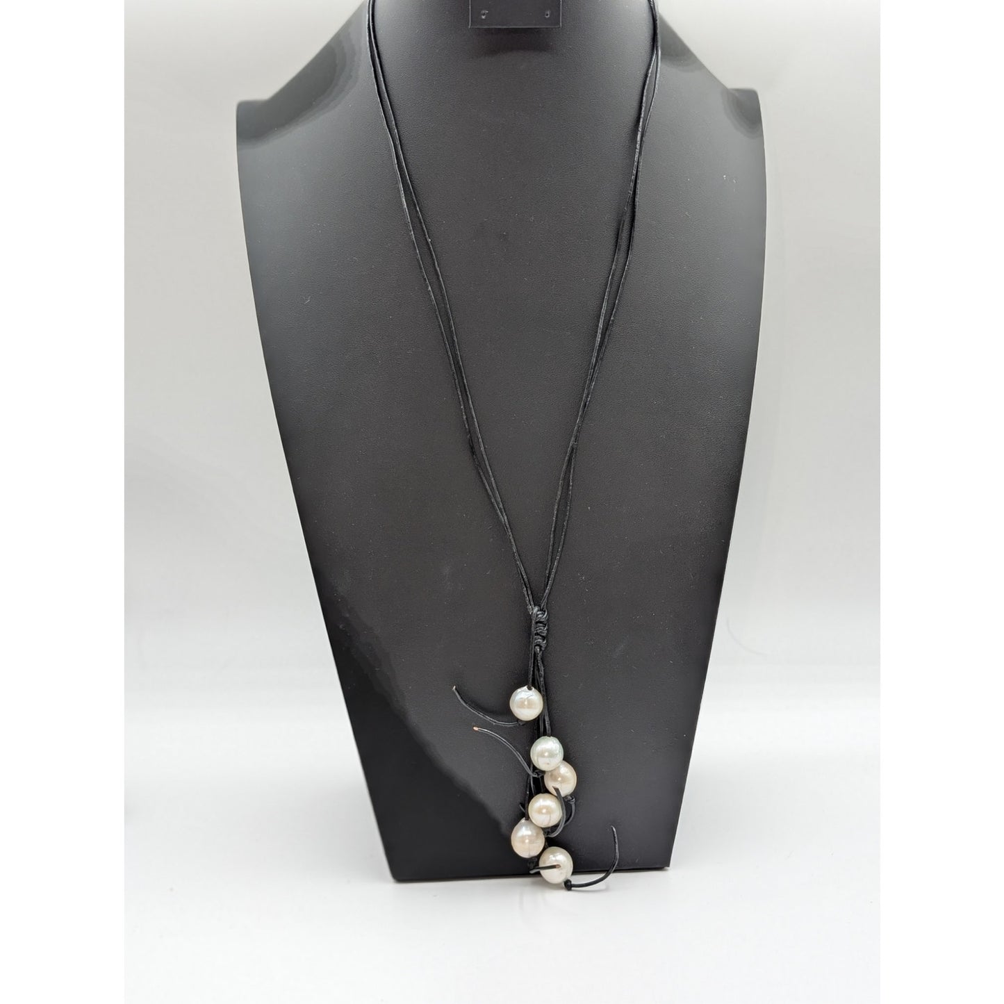 Boho 925 Sterling Silver Hook Clasp Double Corded Fringe Pearl Drop Necklace