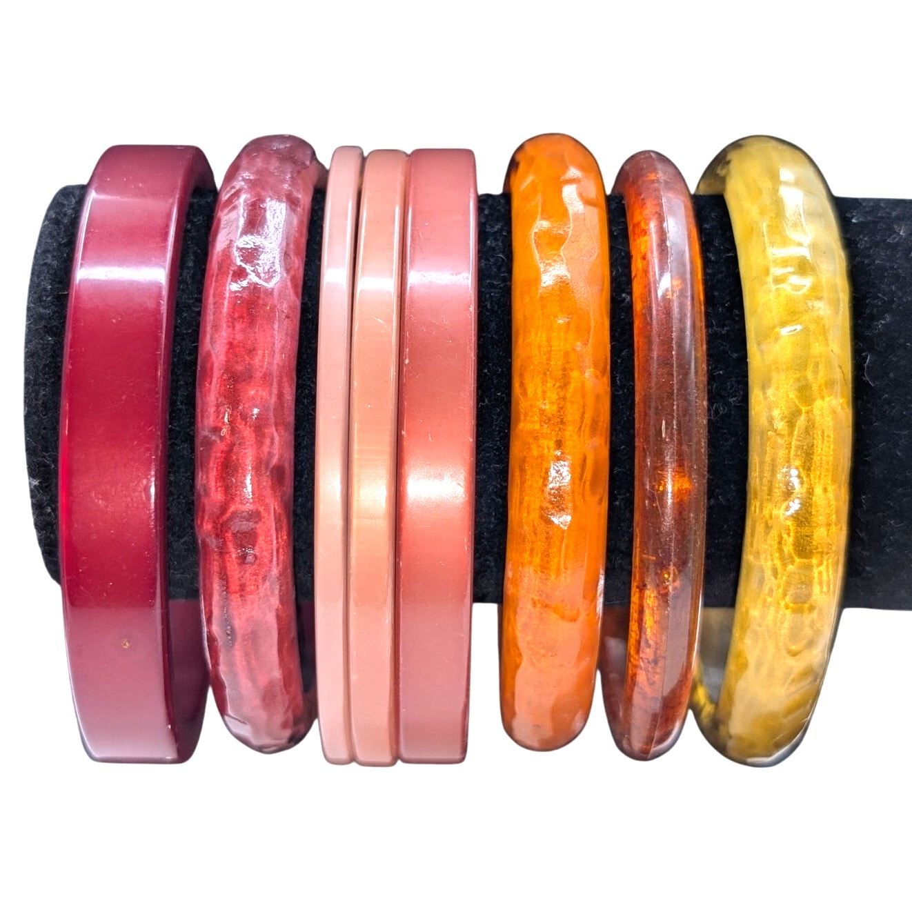 Stack of Eight Fall Colors Bangle Bracelets