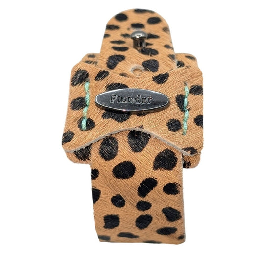 Plunder Faux Cheetah Hair on Hide Strap Bracelet