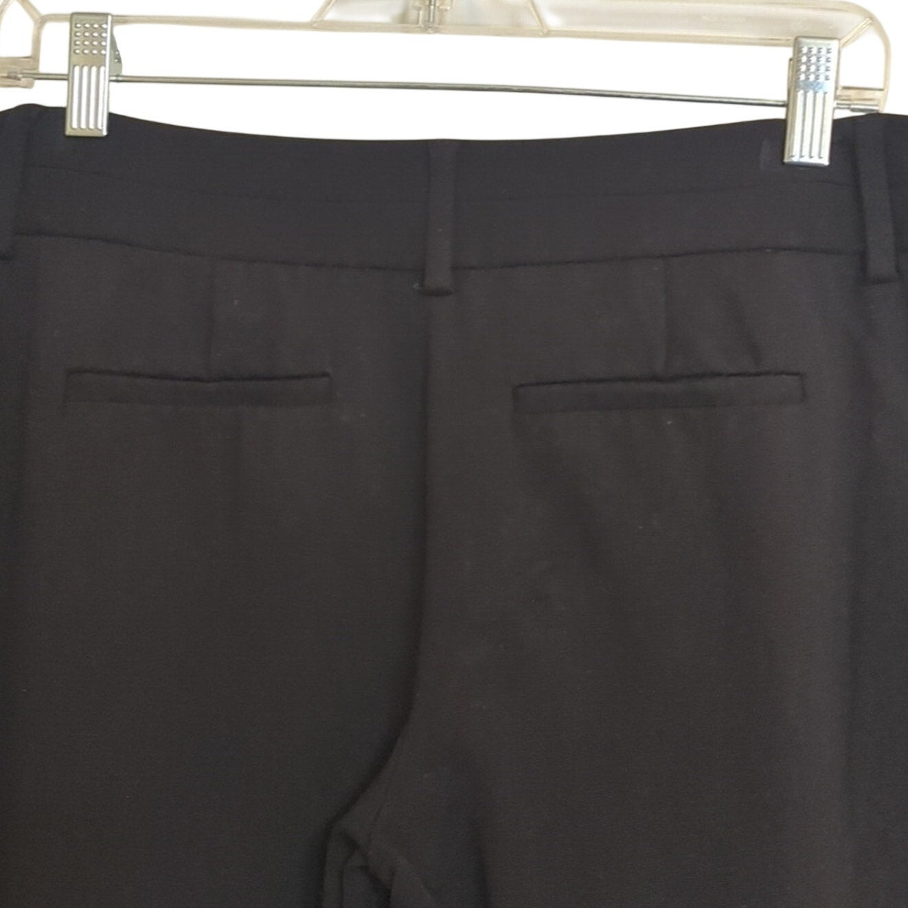 Chico's Black Zip Stretch Straight Leg Slash Pocket Dress Pant Women Sz 0 Short