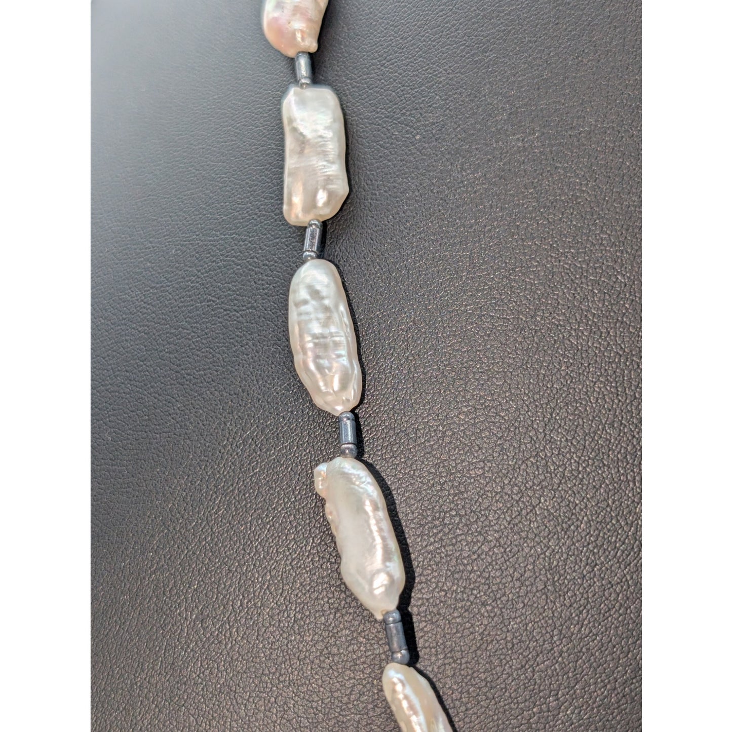 Freshwater Organic Biwa Baroque Pearl 925 Sterling Silver 22"-24.25" Necklace