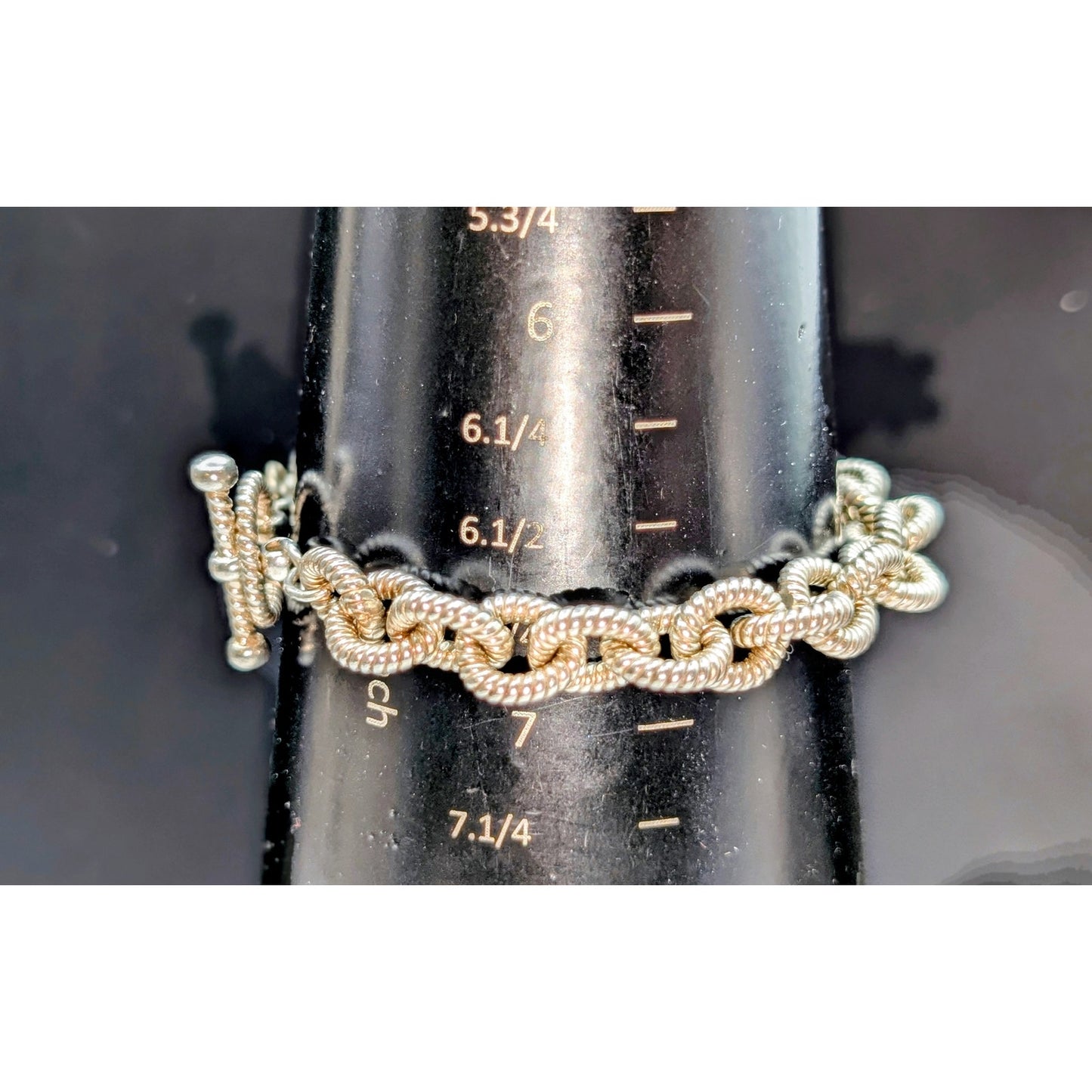 925 Sterling Silver Ribbed Chain Link Toggle Clasp Bracelet 38.31g