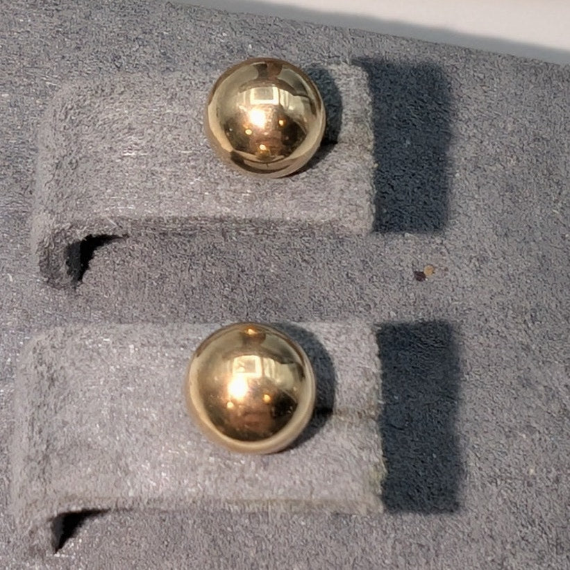 Marked 14K Gold 5mm Ball Stud Post Earrings