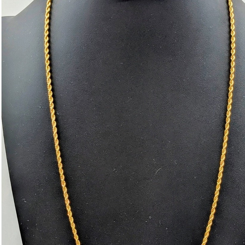 Vintage Gold Tone 30" Rope Chain Necklace