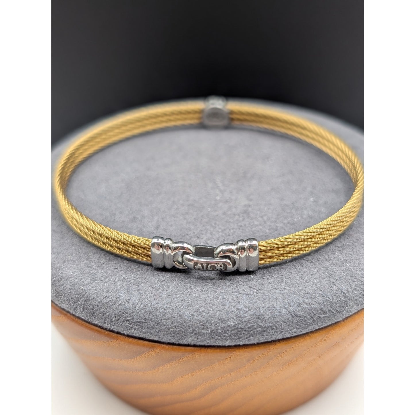 Alor 18K White Gold 9 Diamond & Stainless Steel Cable Bracelet