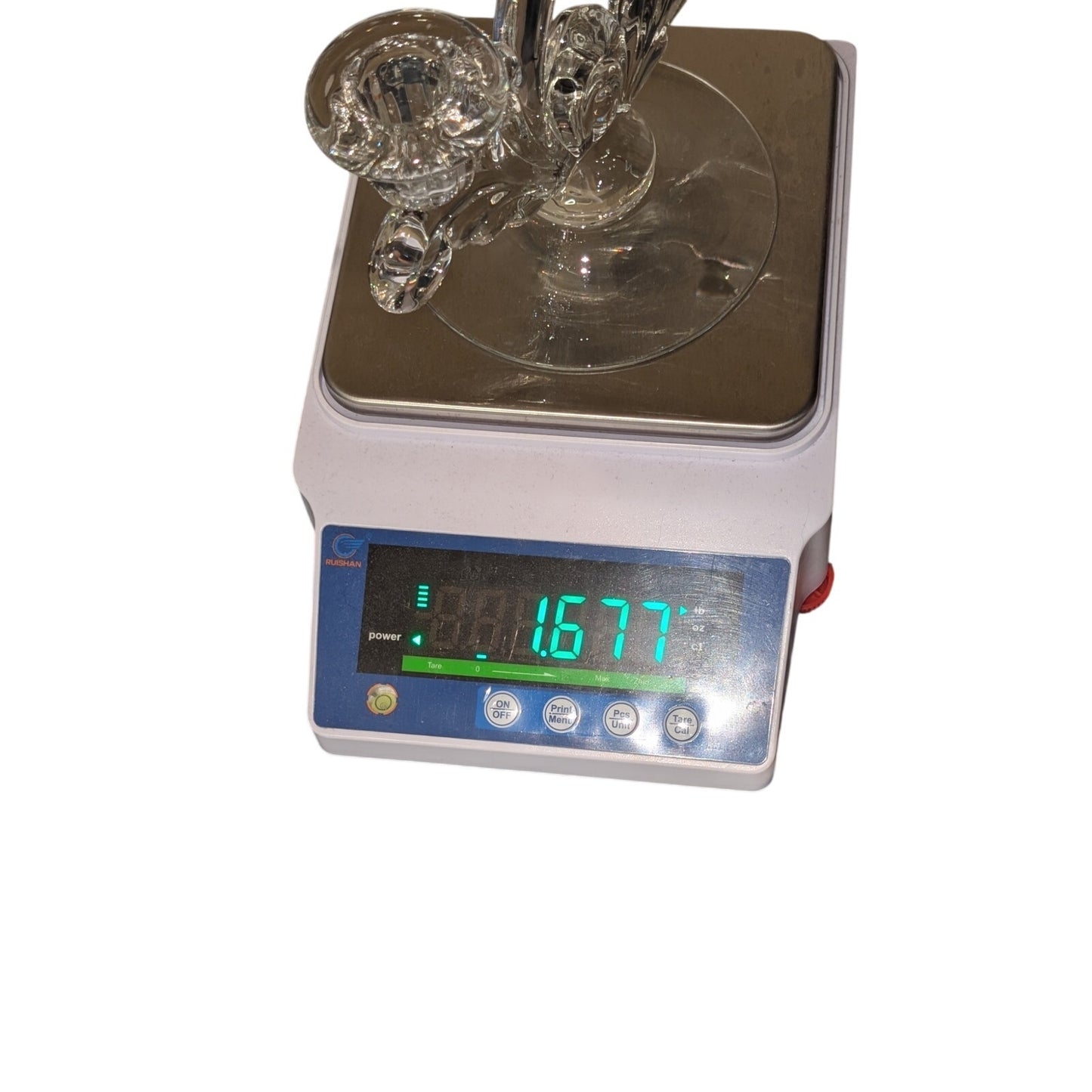 Clear Glass Double Light Candlestick Round Base