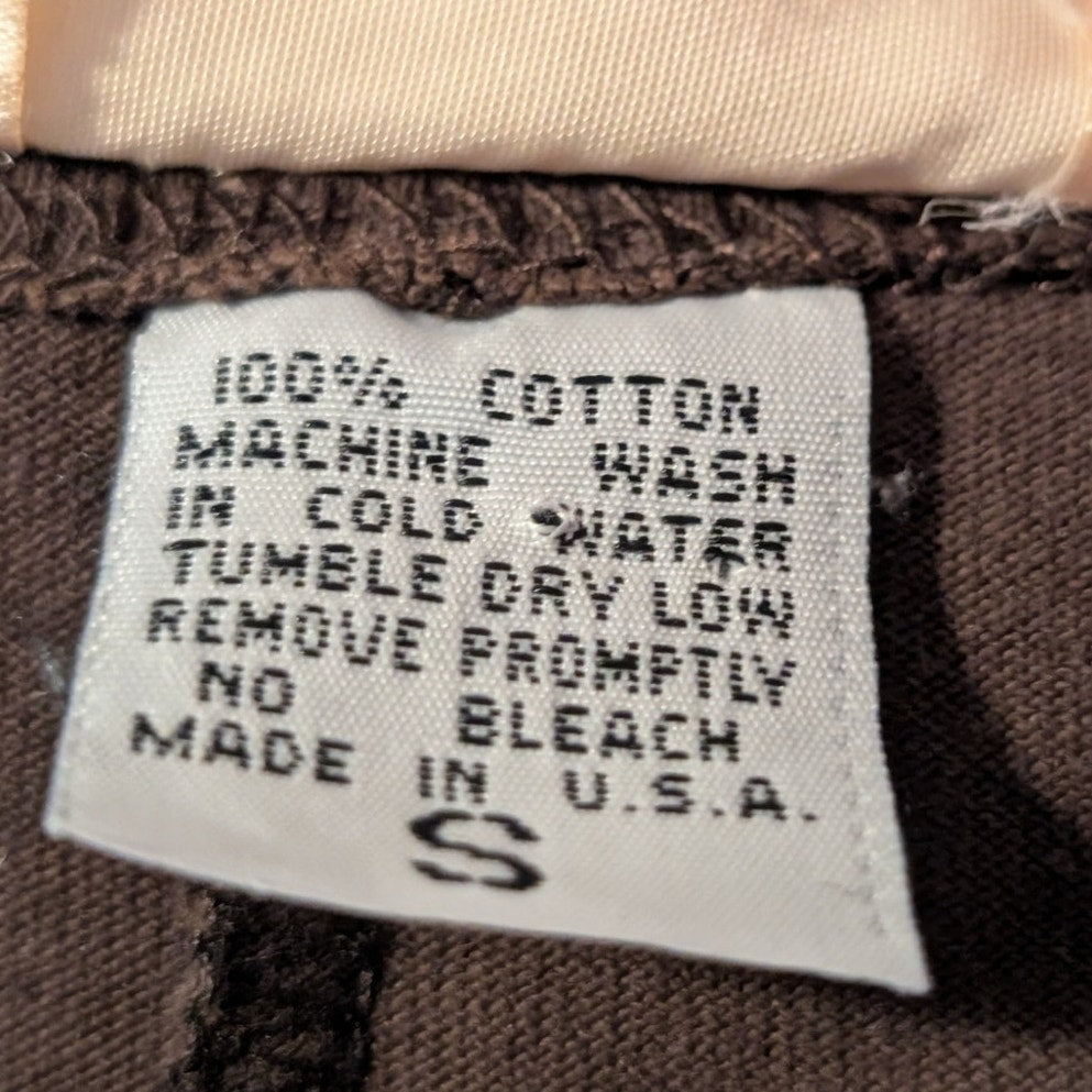 Vintage Mondo Lira 100% Cotton Brown Wearable Art Pocketed Coffee Kaftan Sz S