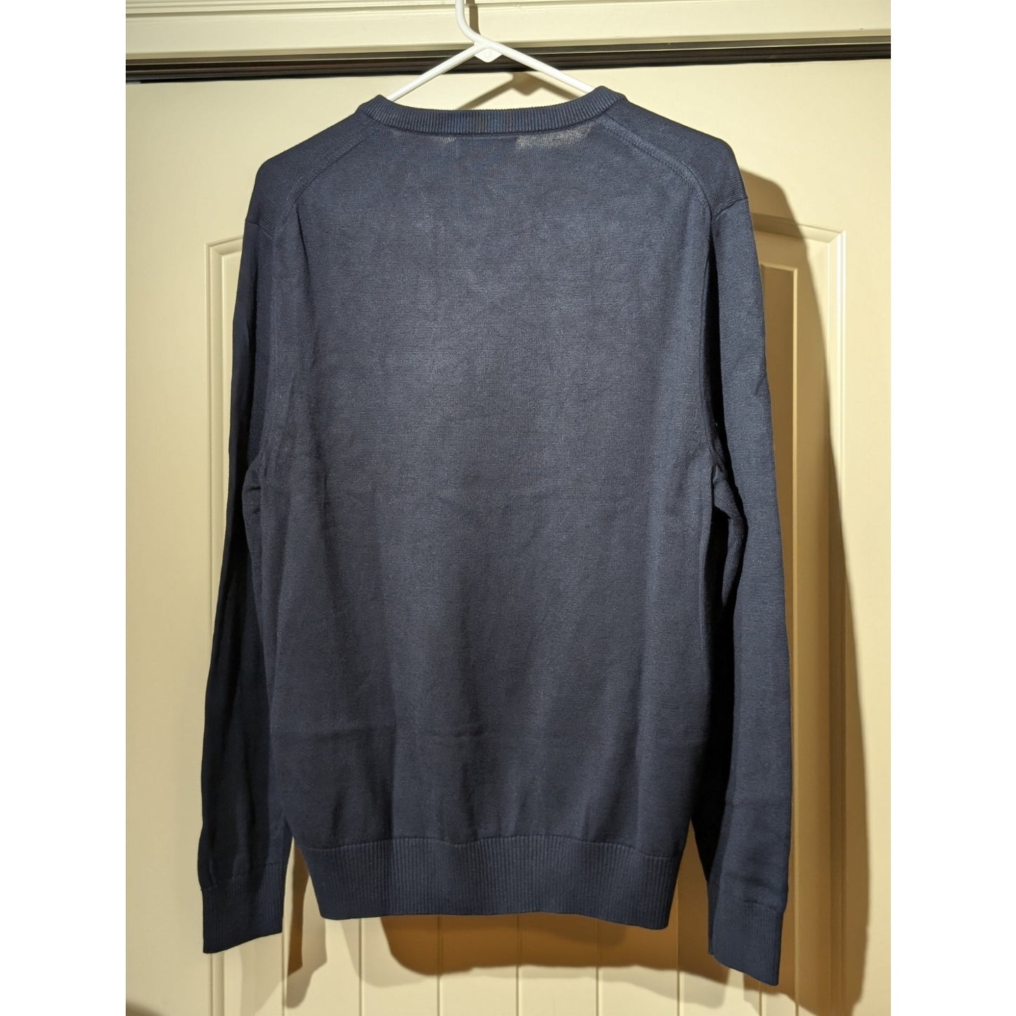 Nautica Navy V-Neck Cotton Viscose Long Sleeve Sweater Mens Size L
