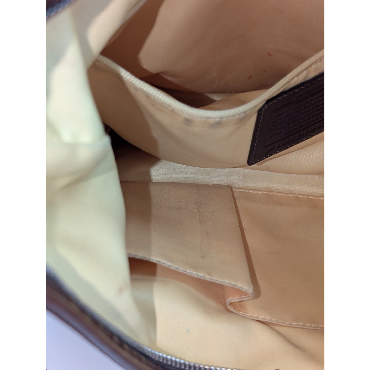 Coach F14476 Signature Stripe Chelsea Coated Canvas Leather Hobo Shoulder Bag