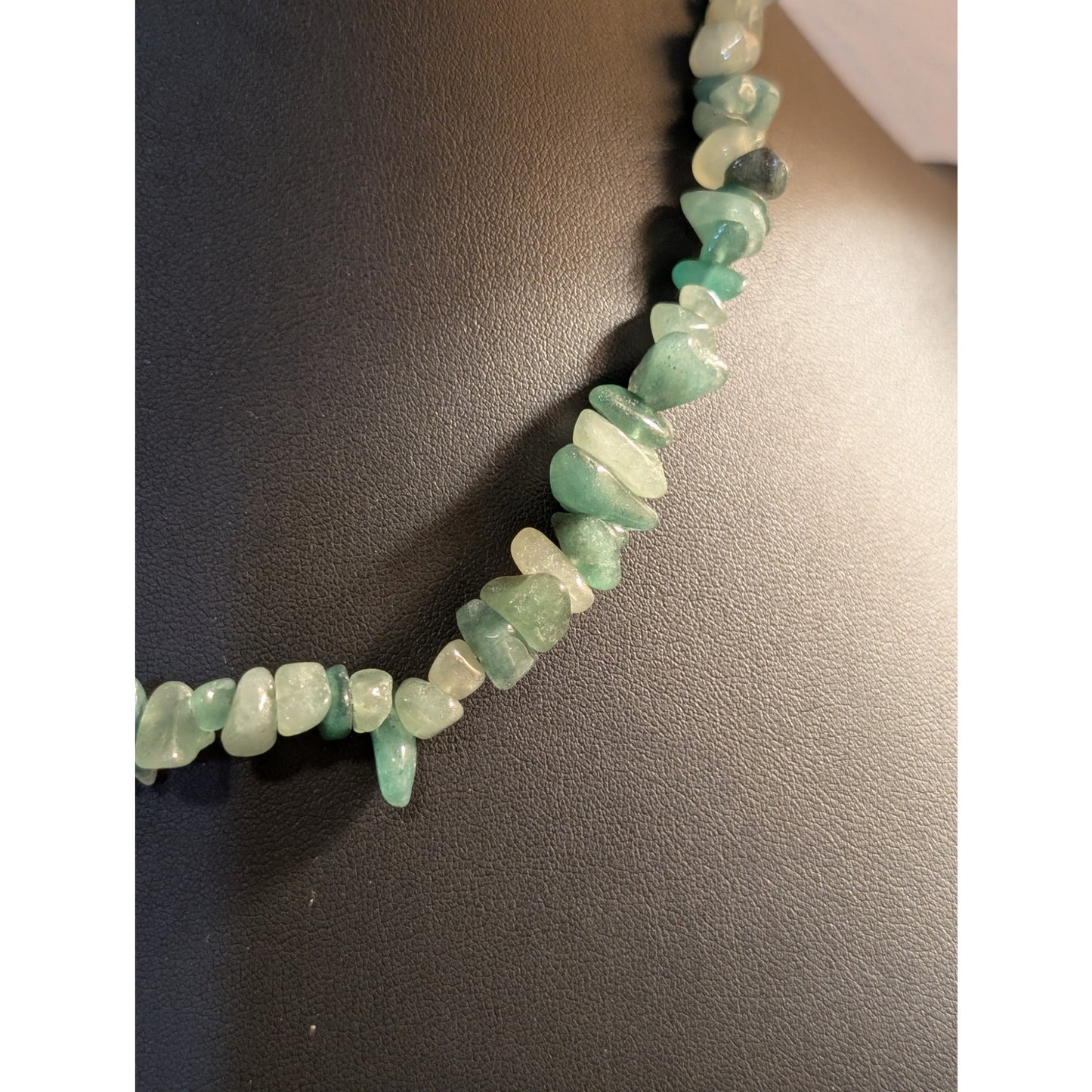 Green Chip Stone Gold Tone 17"-20" Necklace