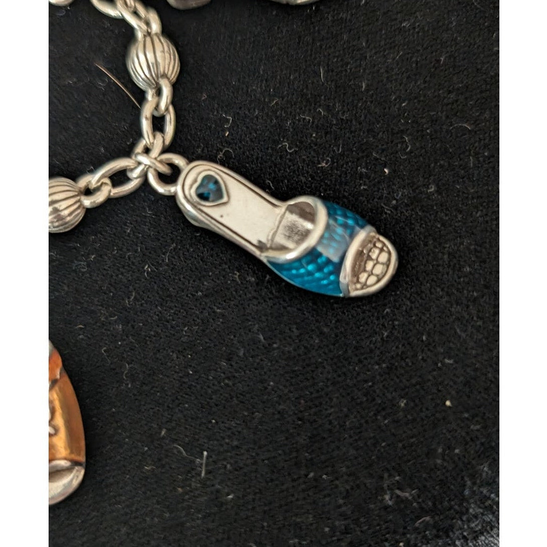 Brighton Vintage Retired Enamel Shoe Charm Bracelet