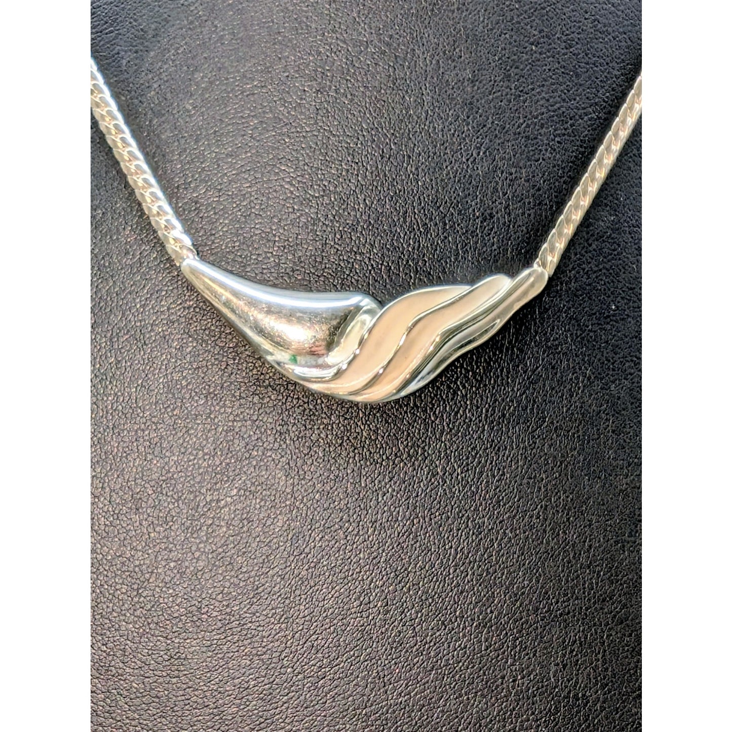 Vtg 925 Sterling Fluted Collier 16.5" Necklace by Jens Aagaard Denmark Designer