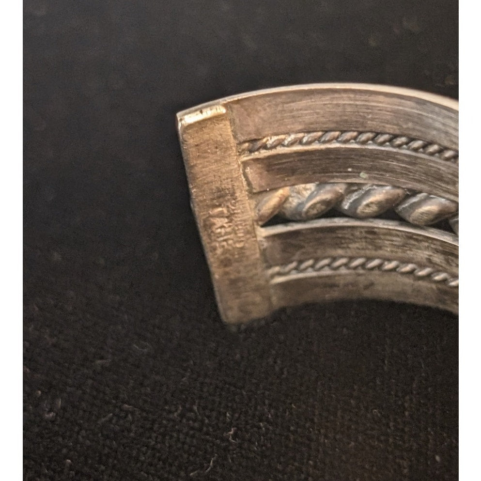 Tahe Navajo Native American Signed Braided 60g Sterling Cuff Bracelet
