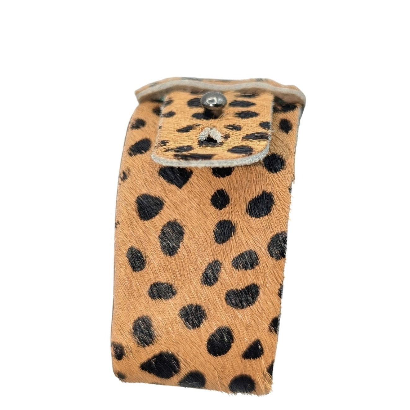Plunder Faux Cheetah Hair on Hide Strap Bracelet
