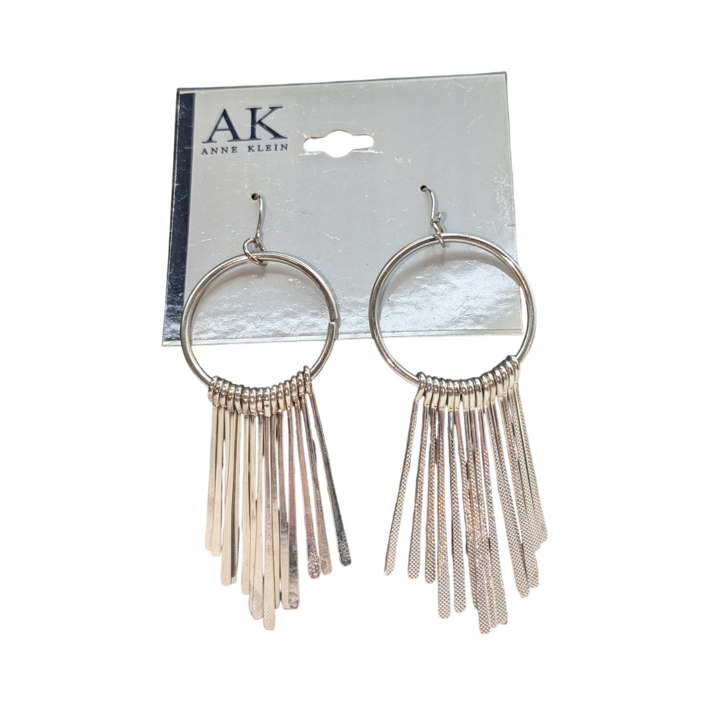 Vintage AK Anne Klein Silver Tone Circle Multi Dangle Boho Pierced Earrings