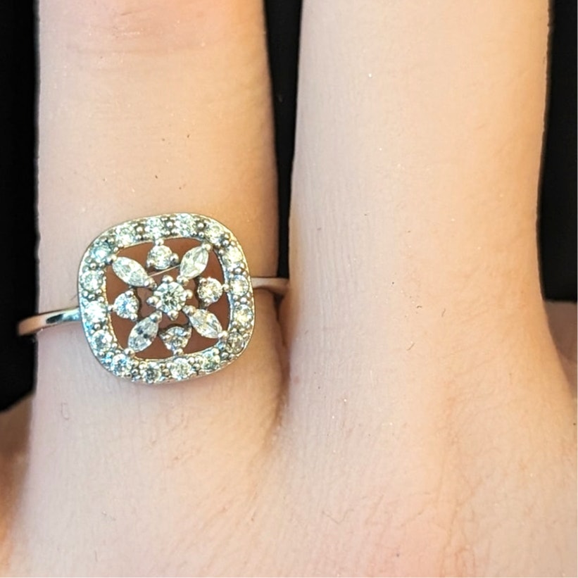 Marked ATI TH 925 Sterling Silver CZ Delicate Ring Size 6.5