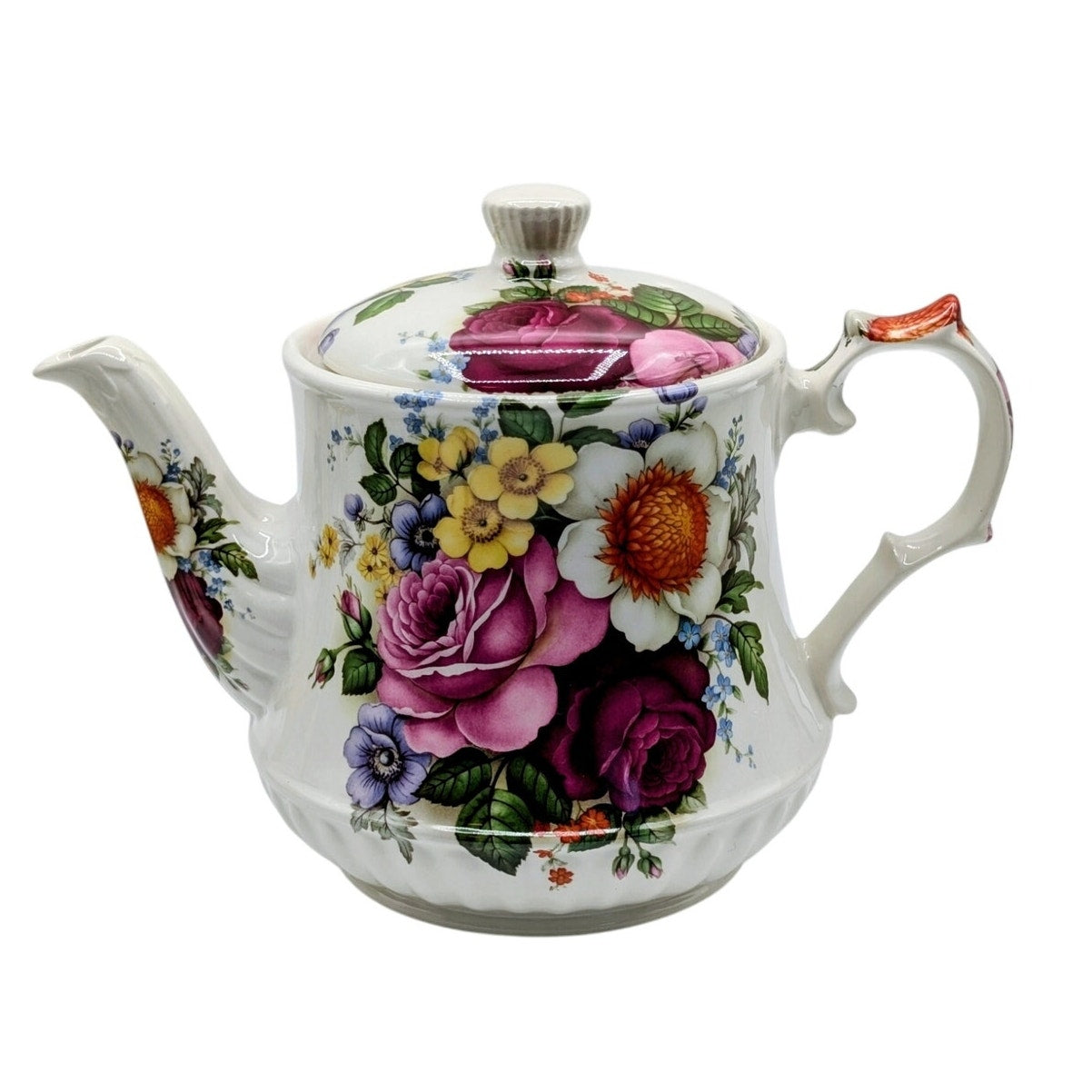 Vintage 1970s Windsor Floral English Bone China Teapot