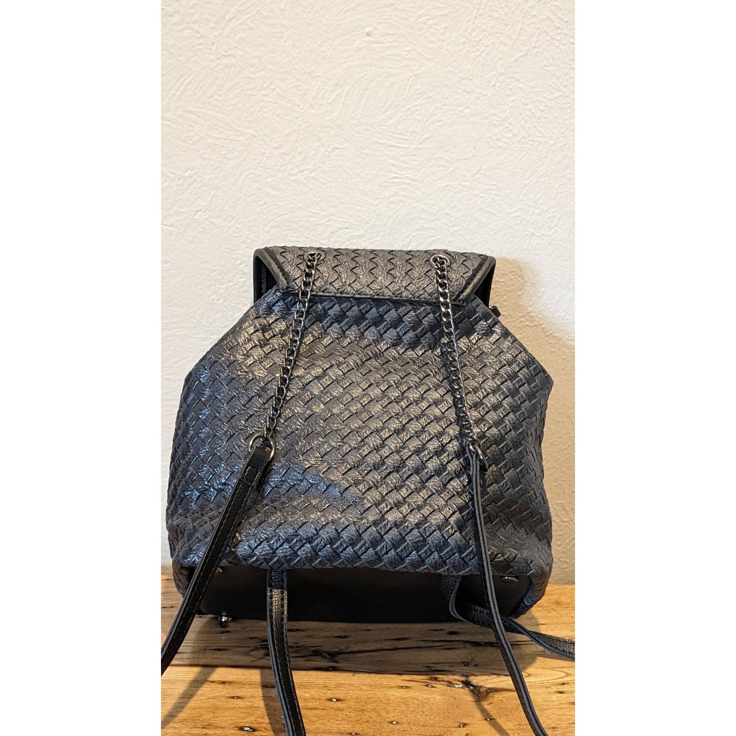 Lucky Bees Quilted Black Backpack