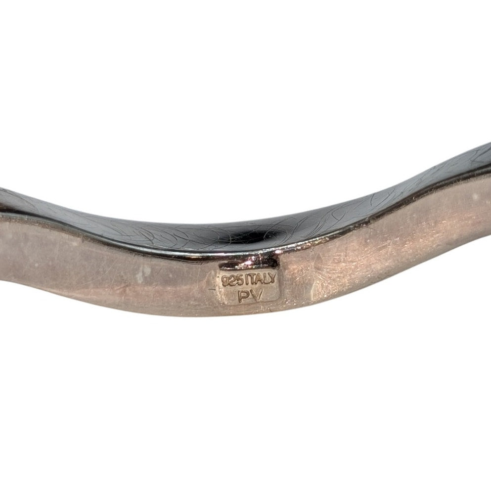 925 Italy Sterling Silver Paola Valentini Modernist Loopy Design Bangle Bracelet