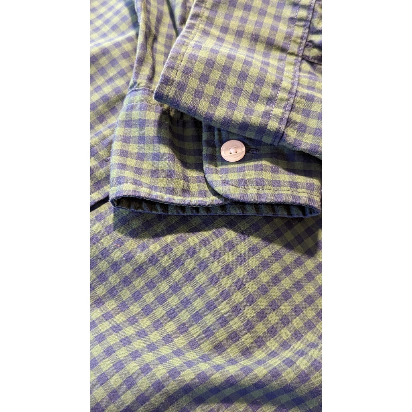 Abercrombie & Fitch Green/Navy Check Men's Button Down Shirt Size M