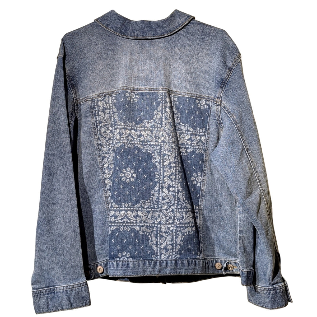 Style & Co. Bandana Print Back Denim Jacket Womens' Size 22W