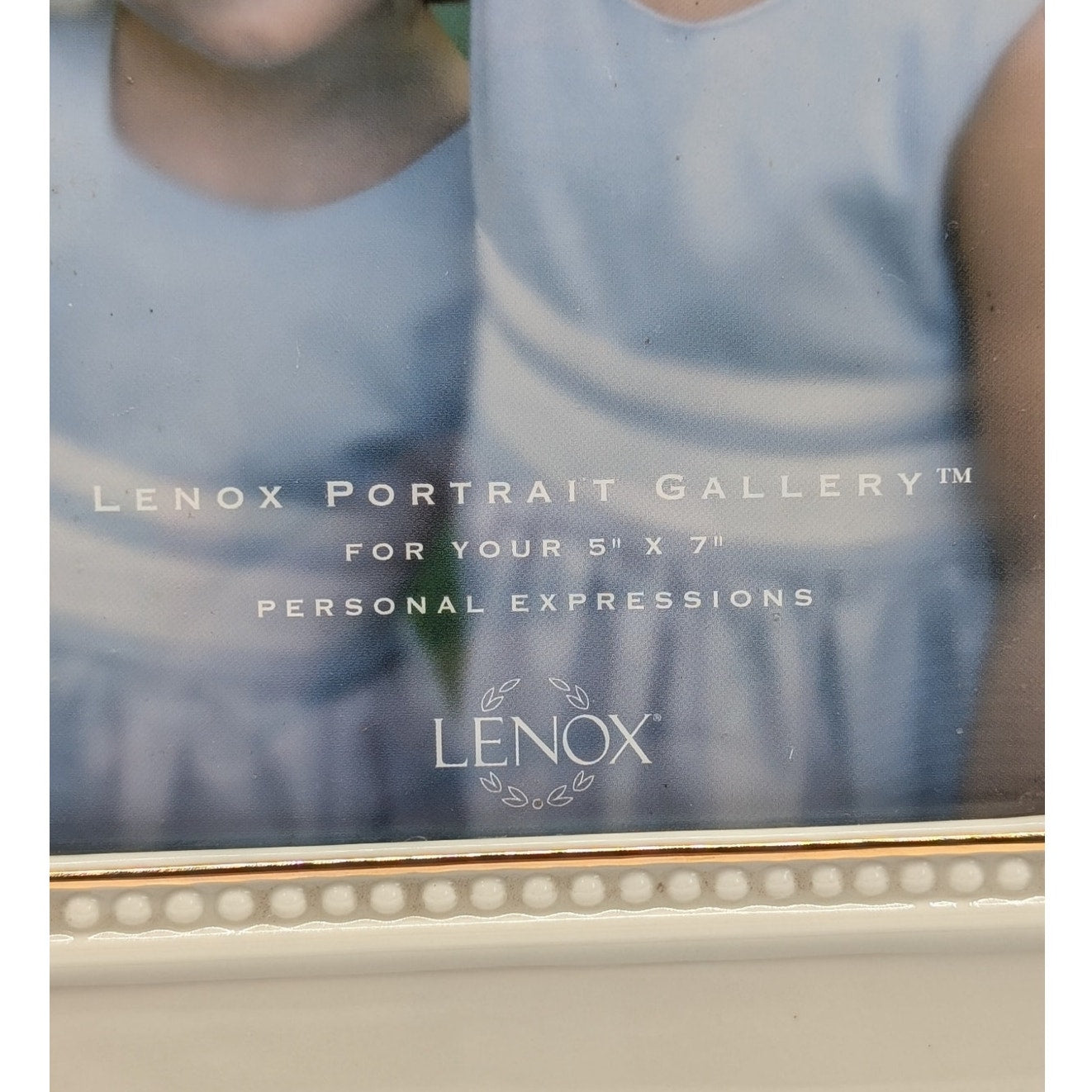 VTG Lenox Portraite Gallery 5" X 7" Glass Gold Trim Beaded Photo Frame