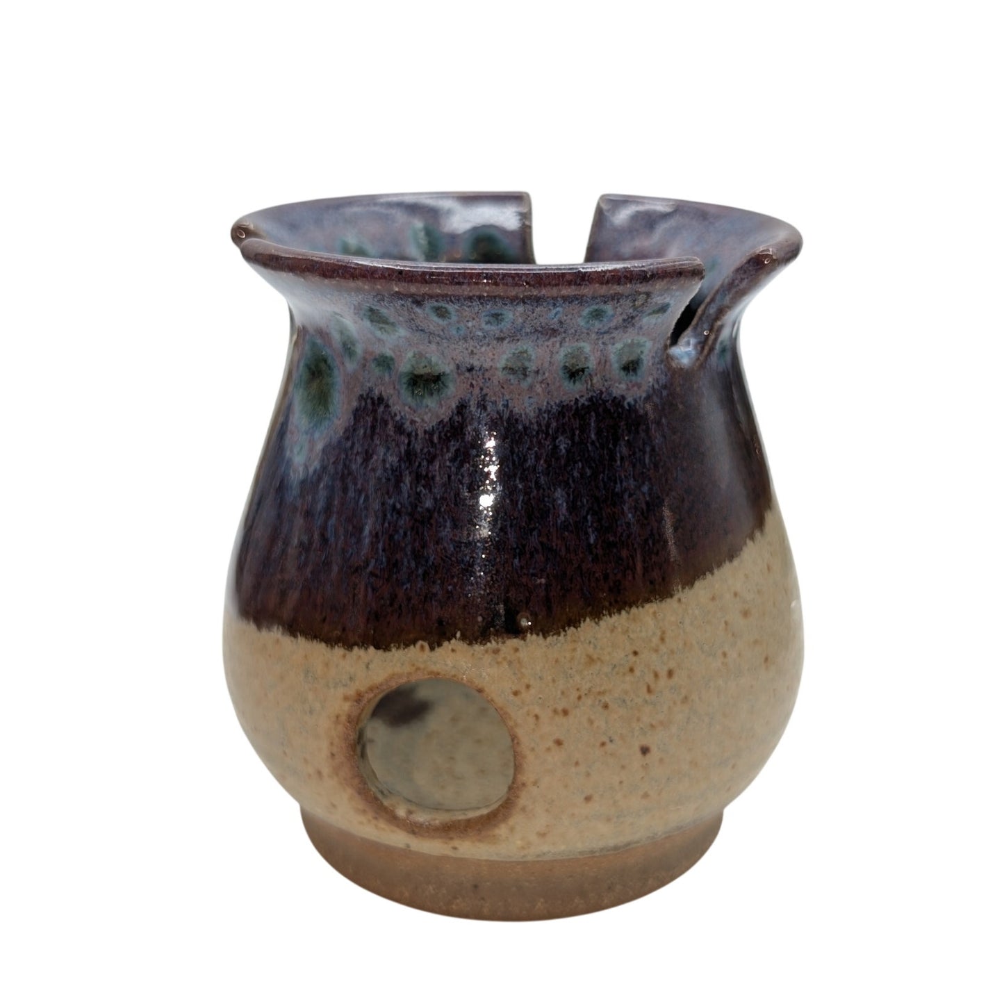 Vintage Studio Pottery Artist Signed Tea Light Candle Holder