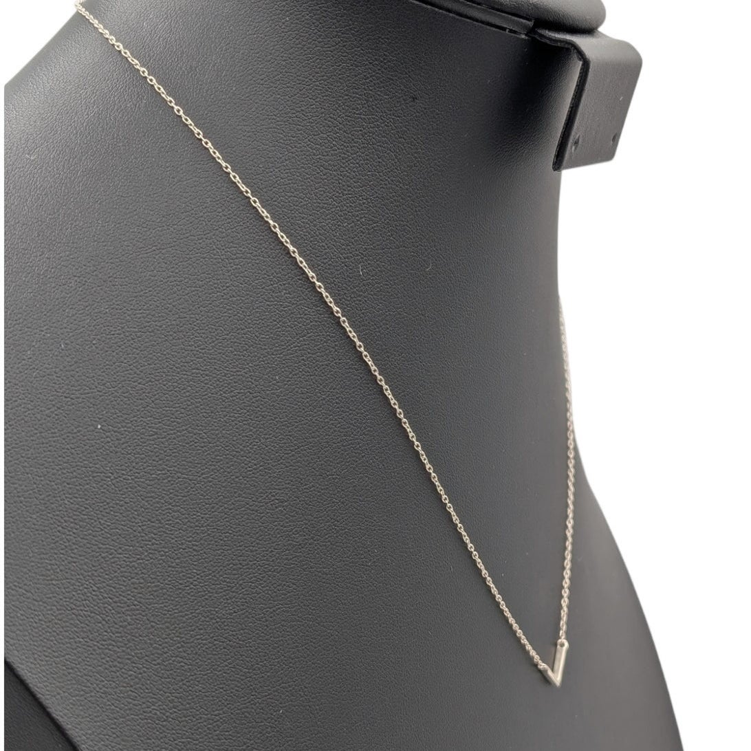 Vintage 925 Sterling Silver Chevron Chain 16.25" & 18" Necklace