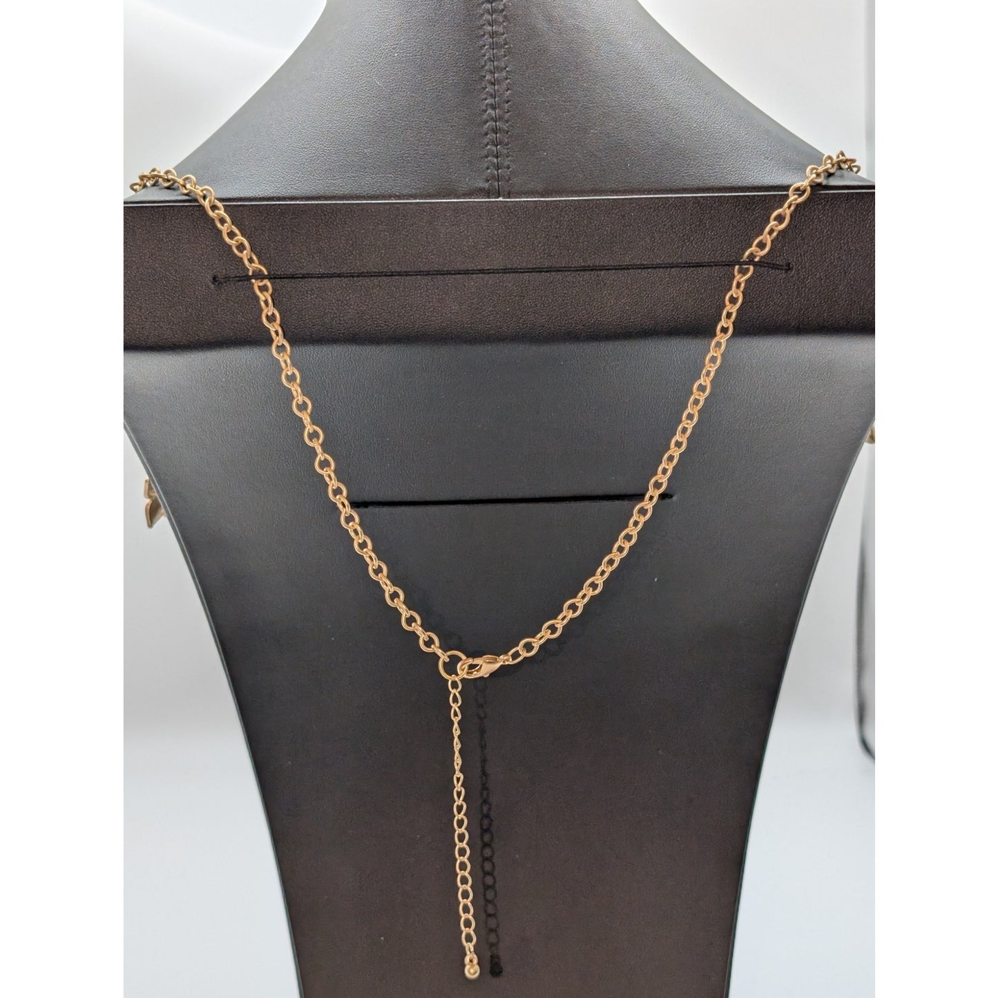 Lot of Two Gold Tone Dangling Flowers & A Giving Key Necklaces