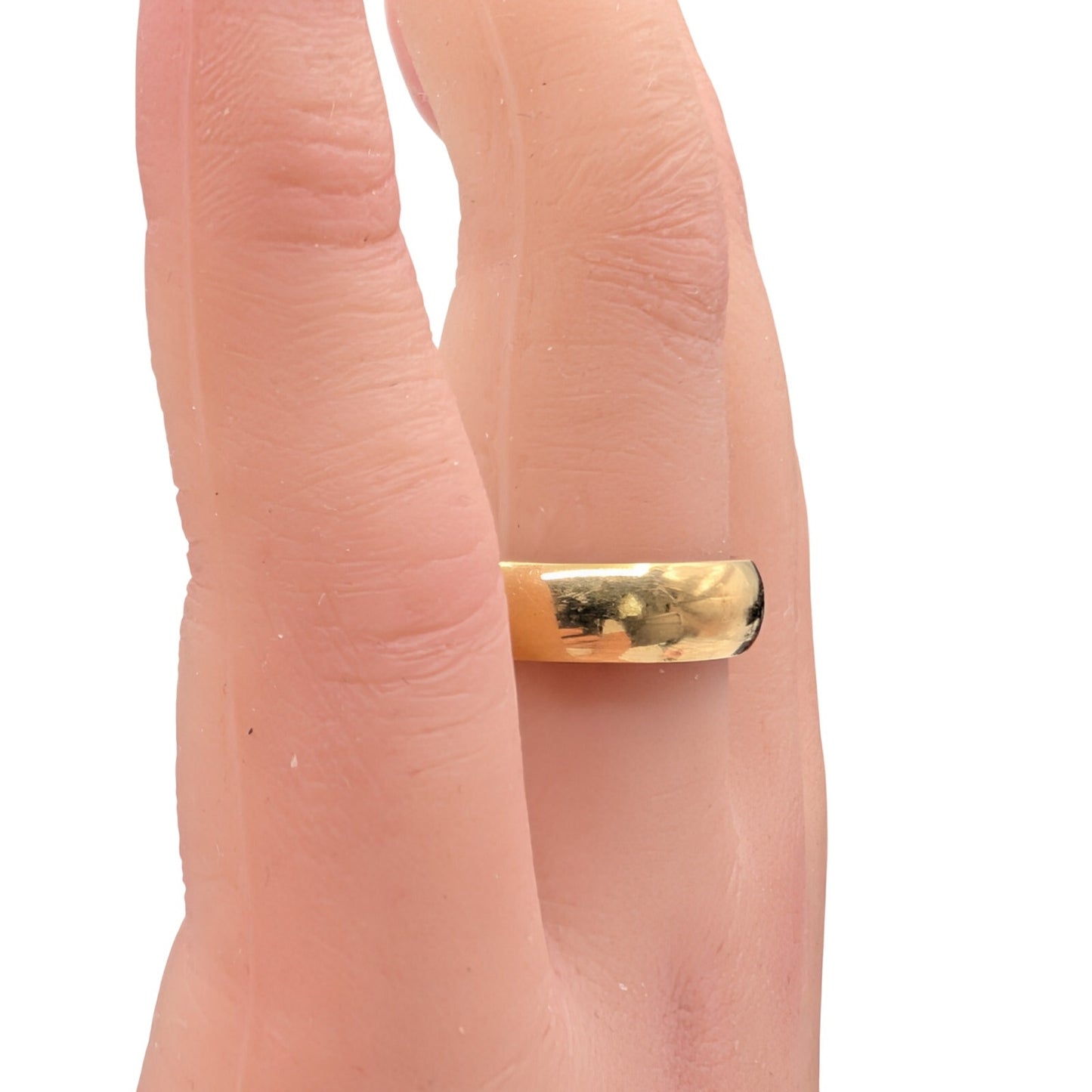 Vintage 18K Yellow Gold Artcarved Women's Wide Wedding Band Ring Size 6.5