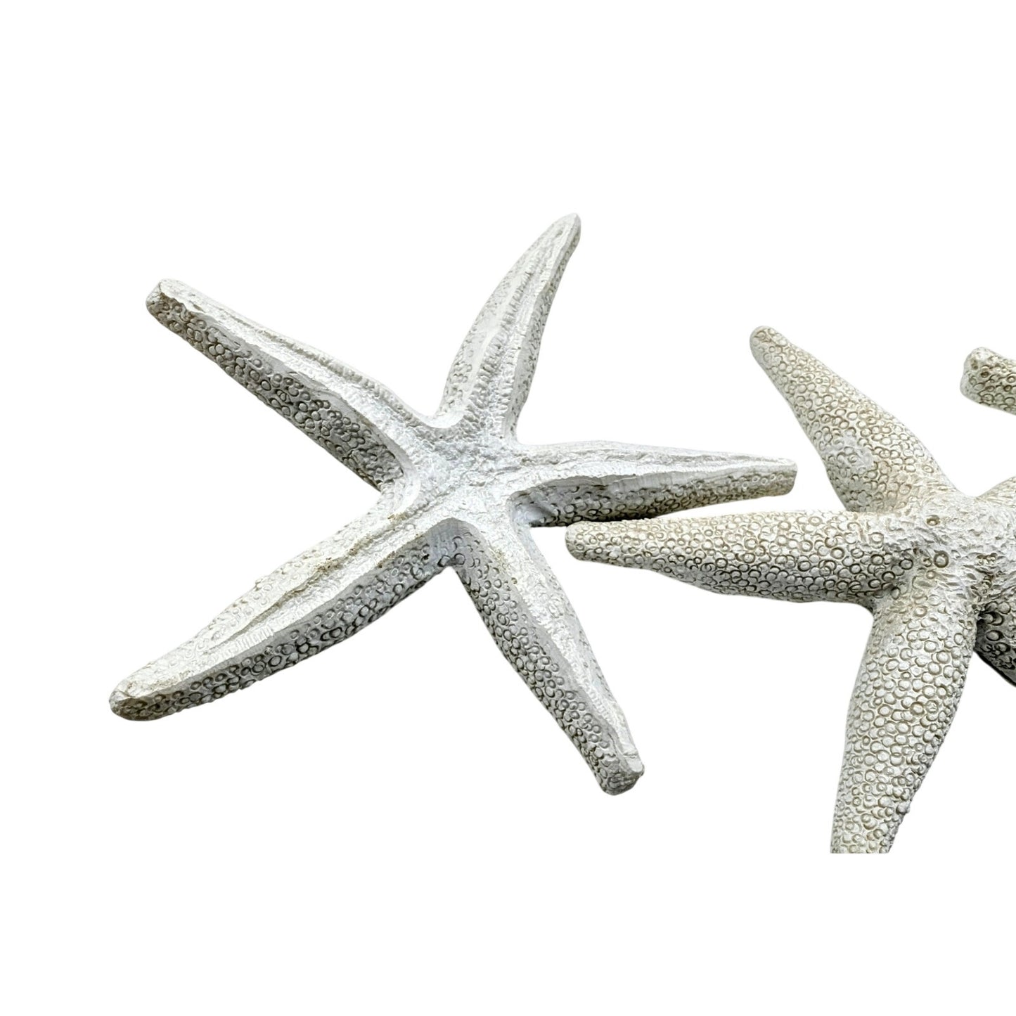 Set of Three White Plaster Starfish Coastal Decor