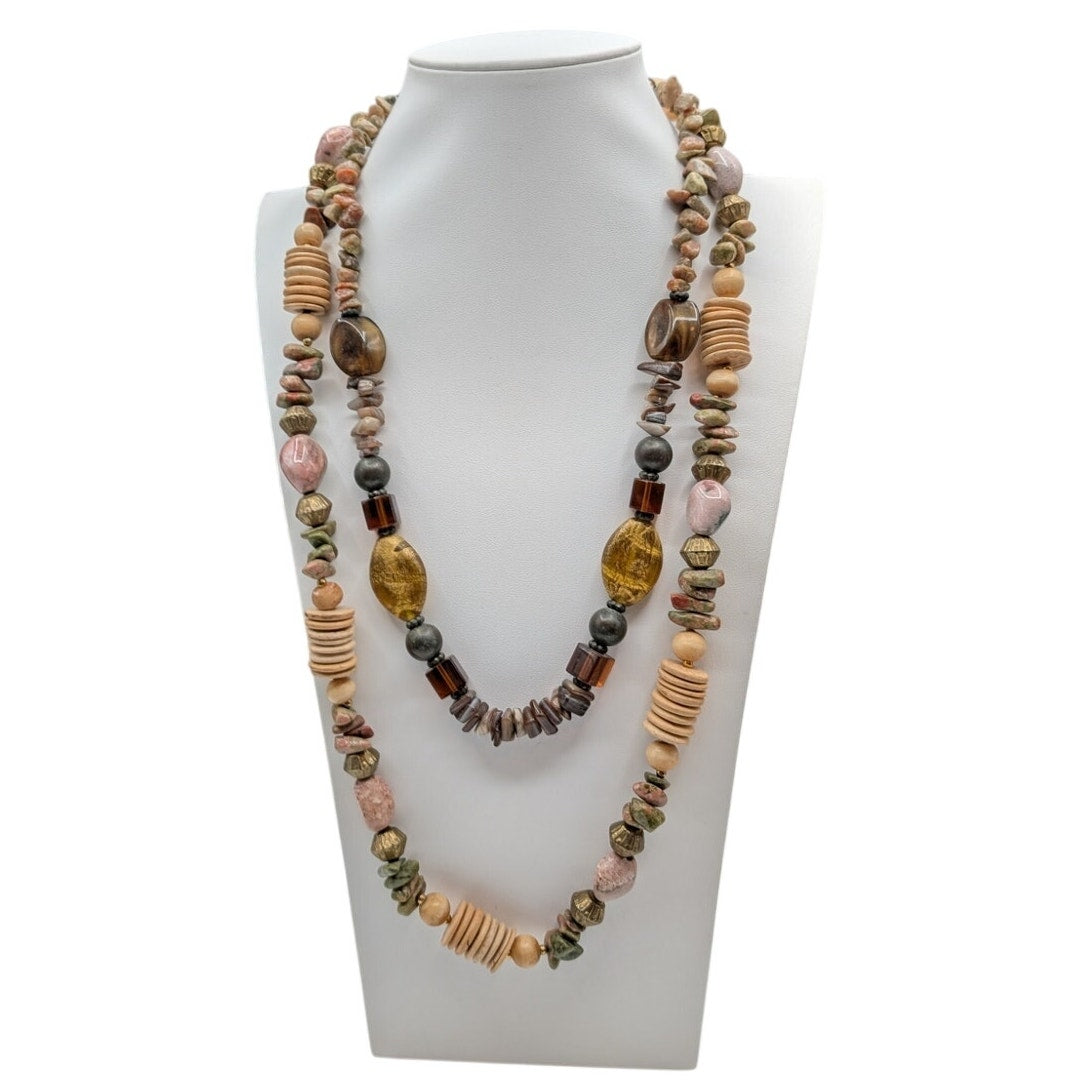 Reseller's Delight. Lot of Eleven Chunky Tribal Natural Beaded Necklaces