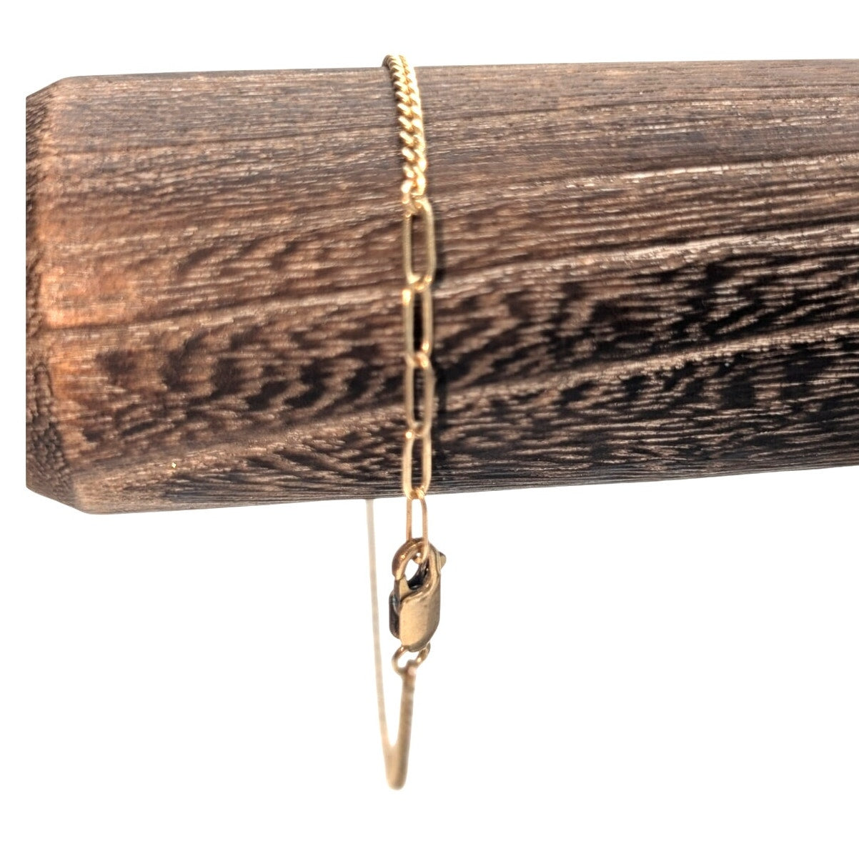 14K Gold Filled Three Freshwater Pearl Chain Bracelet