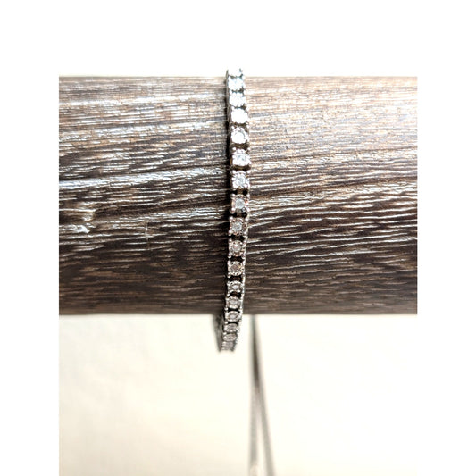 Diamond Tennis Bolo Bracelet in Sterling Silver