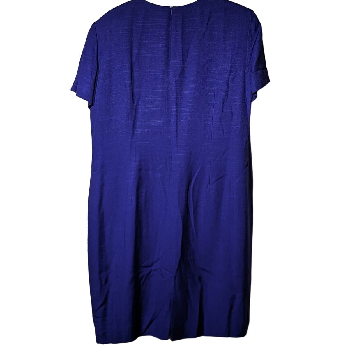 Jones New York Grape Short Sleeve Gold Loop Detail Vintage Dress Women Sz 16 NWT